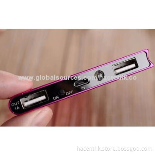 10,000mAh Super Slim Power Bank with 5V/1A Input, CE, FCC, RoHS Marks